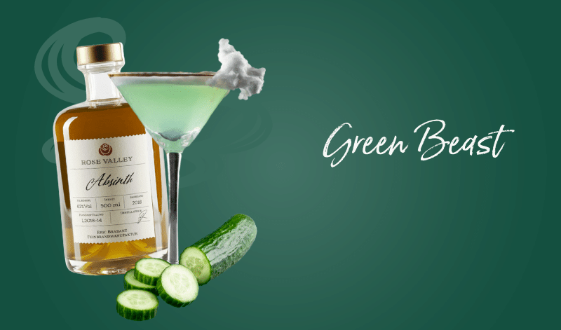 It doesn't get any greener than this: The Green Beast cocktail with absinthe