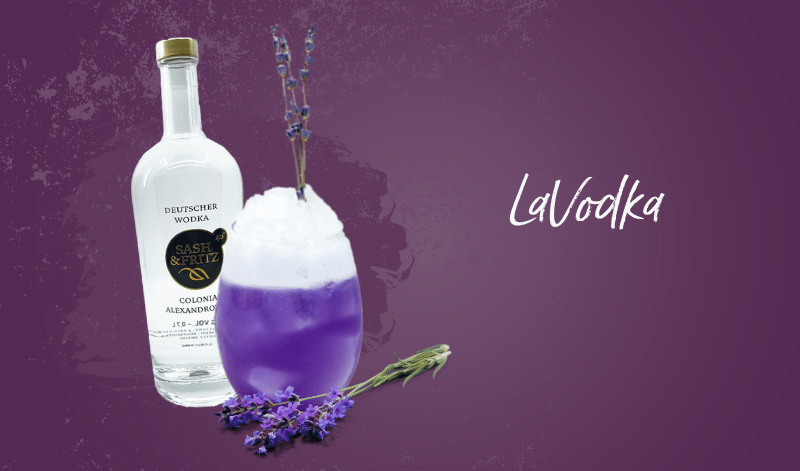 Only lavender can do this color! The purple LaVodka cocktail with lavender syrup