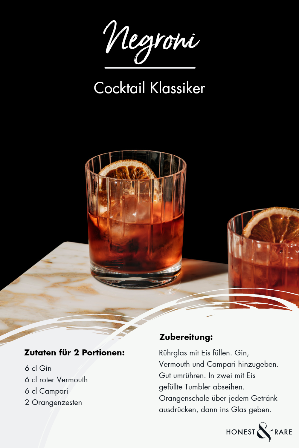 Negroni - das Rezept für den Cocktail Klassiker