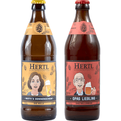 Maximale Süffigkeit - 20x Craft Beer von der Braumanufaktur Hertl (10x Mutti's Sonnenschein Helles + 10x Opas Liebling Kellerbier)