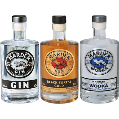 Drei Könige - 3x Craft Spirituosen (1x Marder Gin + 1x Marder Wodka + 1x Marder Rum)