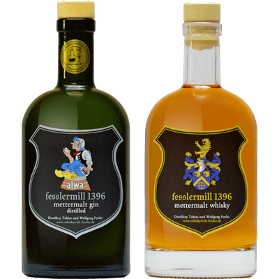 Fessler Mühle Traditionspaket - 1x Craft Gin and 1x Craft Whisky (1x mettermalt® Whisky classic + 1x alwa® mettermalt® Gin)