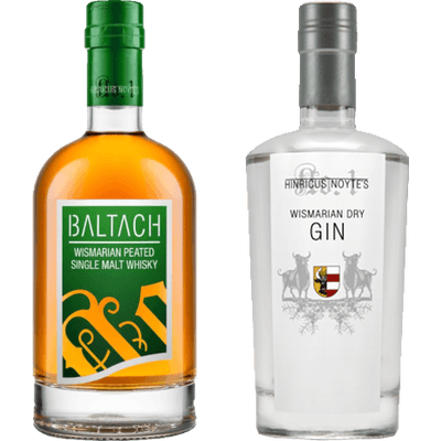 Wismarian Power - 2x Craft Spirituosen (1x BALTACH Wismarian Single Malt Whisky + 1x Wismarian Dry Gin)