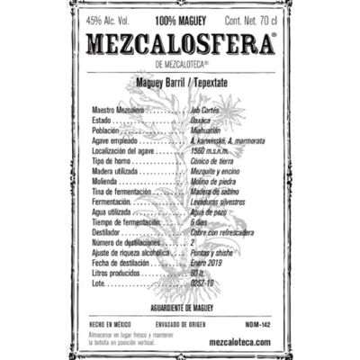 Mezcalosfera Barril/Tepextate Mezcal