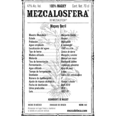 Mezcalosfera Barril Mezcal 2019 - Molienda manual con mazo