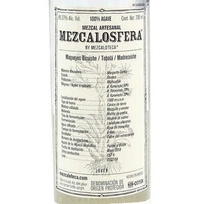 Mezcalosfera Ensamble Mezcal Magueys 2018 Etikett