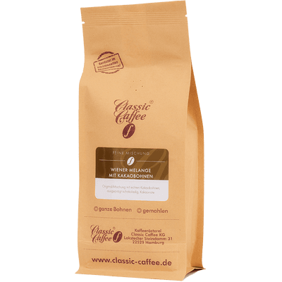Kaffee Wiener Melange mit Kakaobohnen — 500g