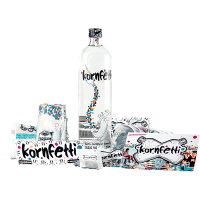 Kornfetti - Geschenkbox (1x Weizenkorn + 4x Becher + Überraschungen)