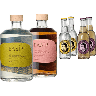 EASIP Berlin Bundle - alkoholfreies Gin & Tonic Set (1x Woods + 1x Fields + 2x Tonic Water + 2x Ginger Ale)