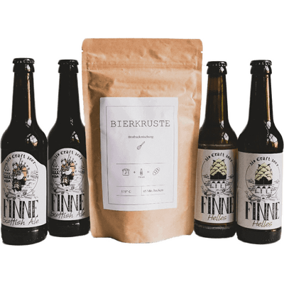 Bier & Brot im Geschenkset (4x Bio Craft Beer + 1x Brotbackmischung)