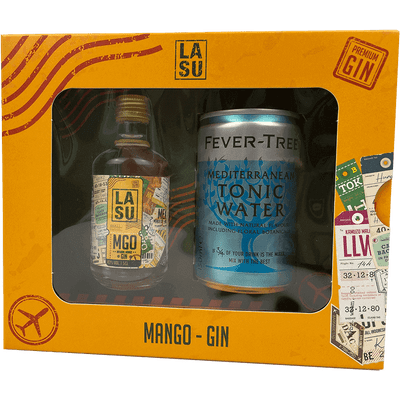 LA SU Gin & Tonic - Tastingbox für zuhause (1x Mango Gin + 1x Fever-Tree Mediterranean Tonic)