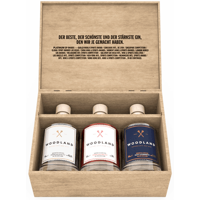 Woodland - Tasting Box (1x Dry Gin + 1x Pink Gin + 1x Navy Strength)