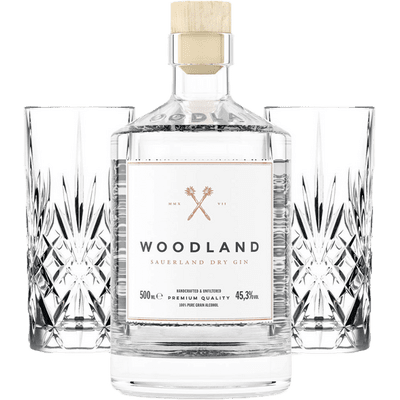 Woodland Dry Gin Bundle (1x Sauerland Dry Gin + 2x Highball Gläser)