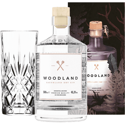 Woodland Sauerland Dry Gin - Elsa Klever Edition + Highball Glas