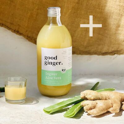 Organic ginger concentrate + aloe vera juice. Without sugar! 500ml
