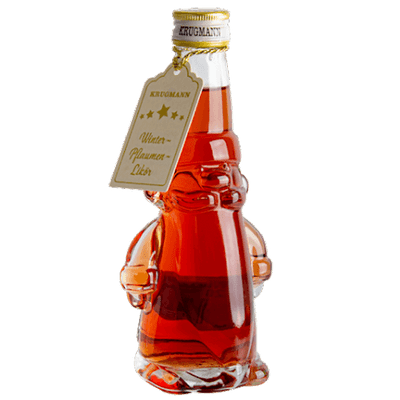Winter Pflaumen Likör in der Weihnachtsmann-Flasche
