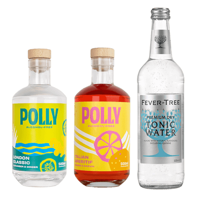 POLLY Starter Pack (1x Alkoholfreier Gin + 1x Alkoholfreier Aperitif + 1x Tonic Water)