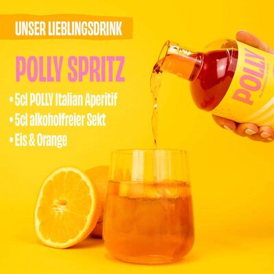 POLLY Italian Aperitif Geschenkset (1x Alkoholfreier Aperitif + 1x alkoholfreier Prosecco + 2 Gläser) 3