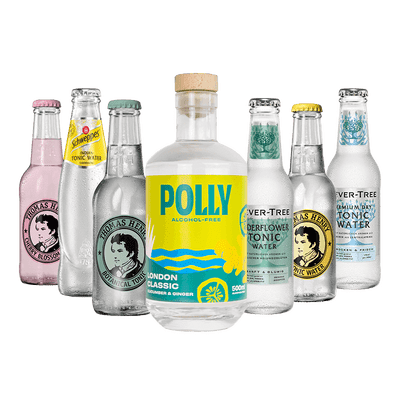POLLY London Classic Tonic Bundle - 1x Non-alcoholic Gin + 6x Tonic Water