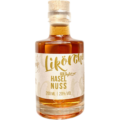 Haselnuss Likörchen mit Goldglitzer