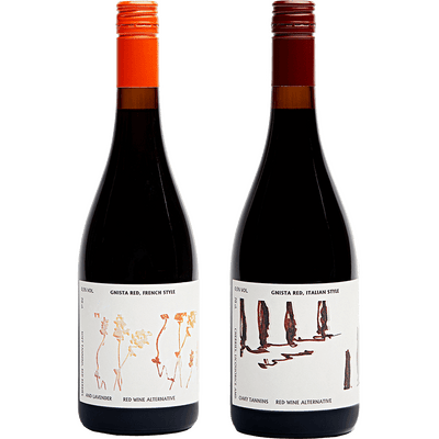GNISTA Red Not Wine tasting package - non-alcoholic red wine alternatives (1x French Style + 1x Italian Style)