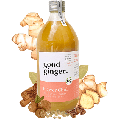 Organic ginger concentrate + chai essence. Without additives!