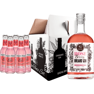 Breaks Connoisseur Set Rose Berry Gin (1x Rose Berry Gin + 5x Fever Tree Wild Berry Tonic Water)