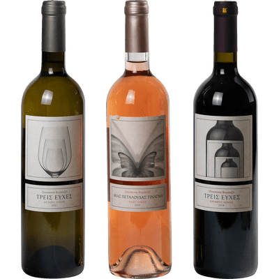 Voyatzi wine box set of 3 (1x red wine + 1x white wine + 1x rosé)