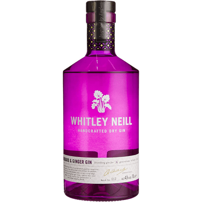 Whitley Neill Handcrafted Gin Rhubarb & Ginger - New Western Dry Gin