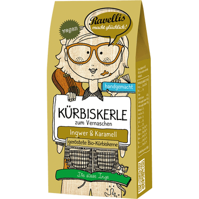 Ravellis Kürbiskerle - Die süße Inge - Bio-Kürbiskerne mit Ingwer & Karamell