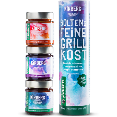 Boltens Feine Grillkost Barbecue Sauces Tasting Pack (1x Hot Curry Sauce + 1x Hopped Blackberry Sauce + 1x Rhenish Barbecue Sauce)