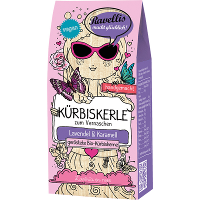 Ravellis Kürbiskerle - Lavinia en rose - Bio-Kürbiskerne mit Lavendel & Karamell