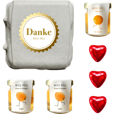 MISS PELL Gift Set Thank You Minis (2x medlar + 1x eggnog + 3x praline hearts)