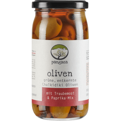 Premium Chalkidiki Oliven in Traubenmost & Pfeffer Mix-Marinade