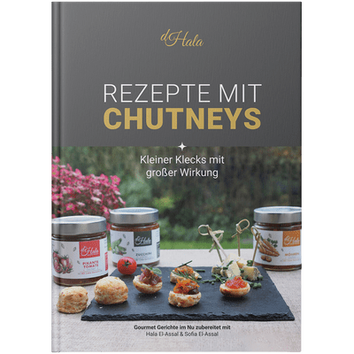d'Hala Chutney Rezeptbuch Set zum Kennenlernen (7x Mini Chutney + 1x Rezeptbuch)